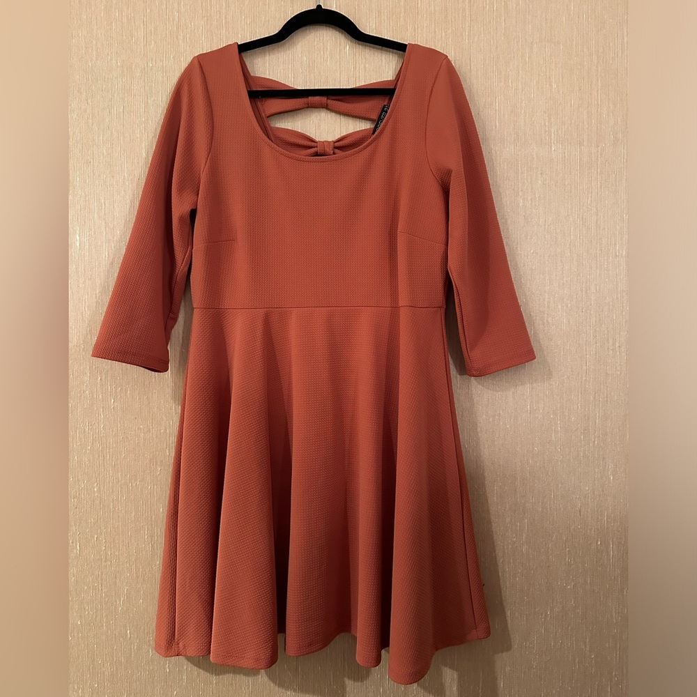 pink/coral dress with bow detail